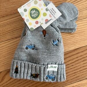 Little Me Baby Knit Hat and Muffin set 3-9 months Infant